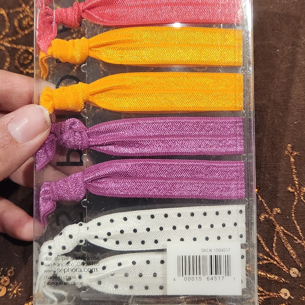 Bright colors ribbon hair ties set - Picture 2 of 2